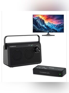Portable Black Bluetooth Speaker with Carry Handle and Remote Receiver